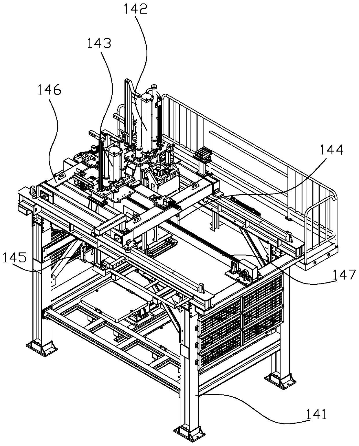 Open type sand mold casting production device