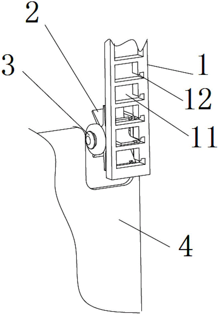 Adjusting positioning device and refrigerator comprising same