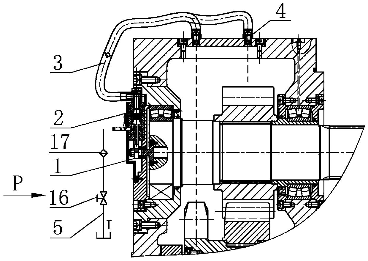 Forced oil injection lubrication system for open gear of walking box of coal mining machine