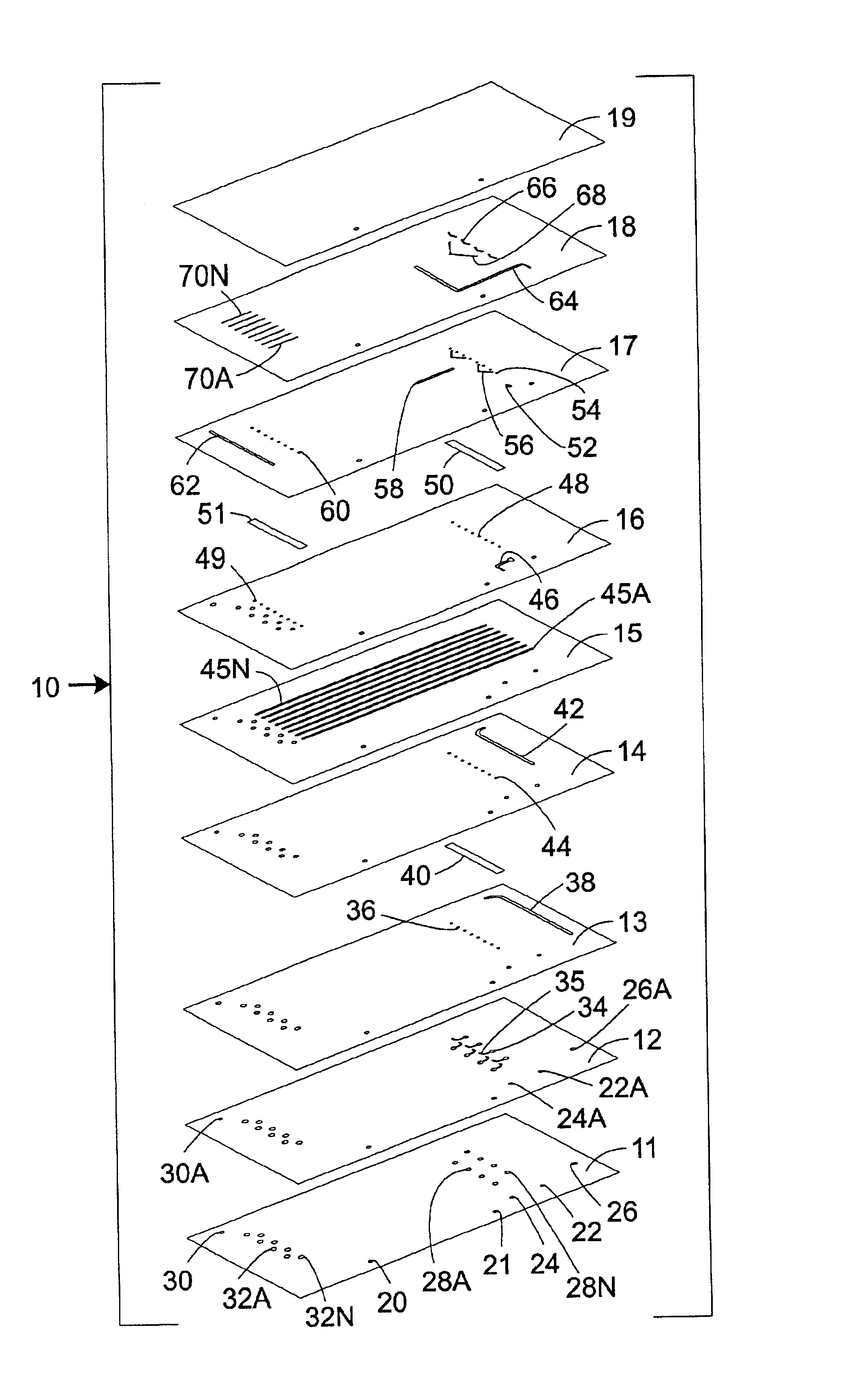 Microfluidic devices with distributing inputs