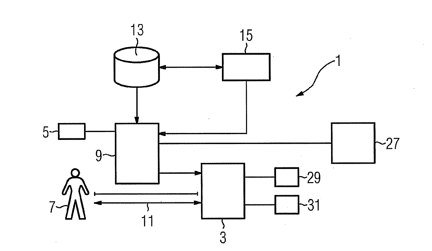 Display device for displaying a system state
