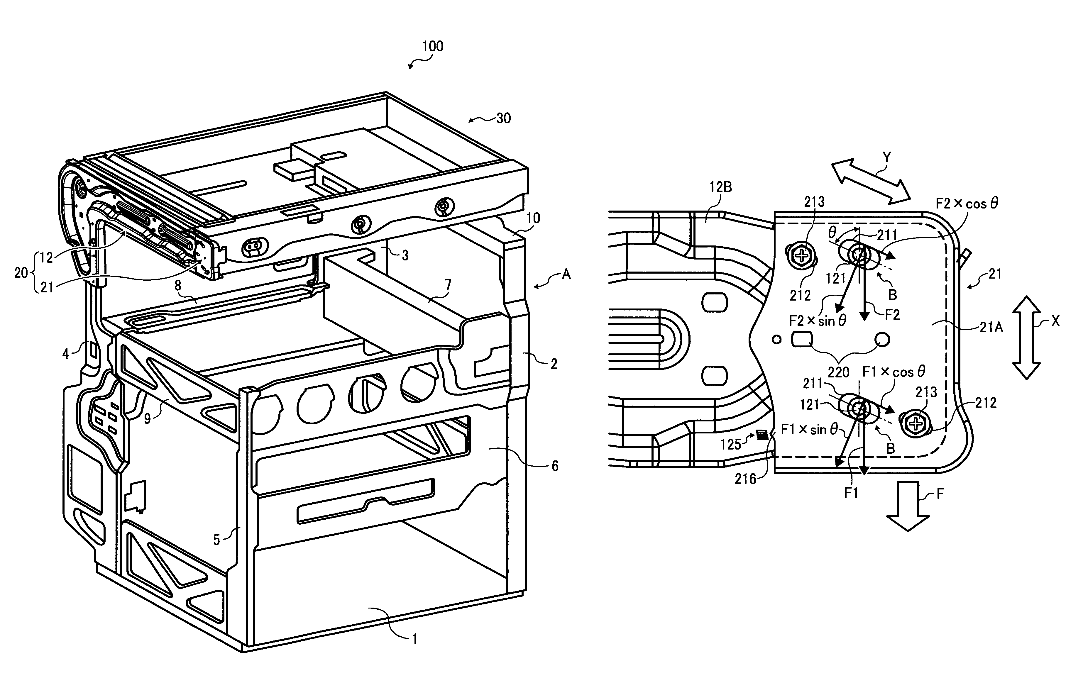Frame structure and image forming apparatus