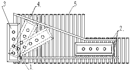Online steering device of double-anode casting carbon block conveying system