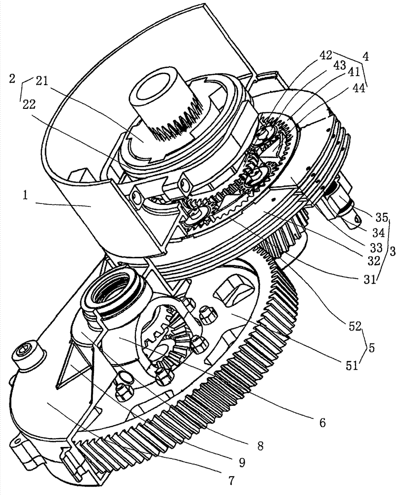 Two-gear transmission suitable for electric vehicle