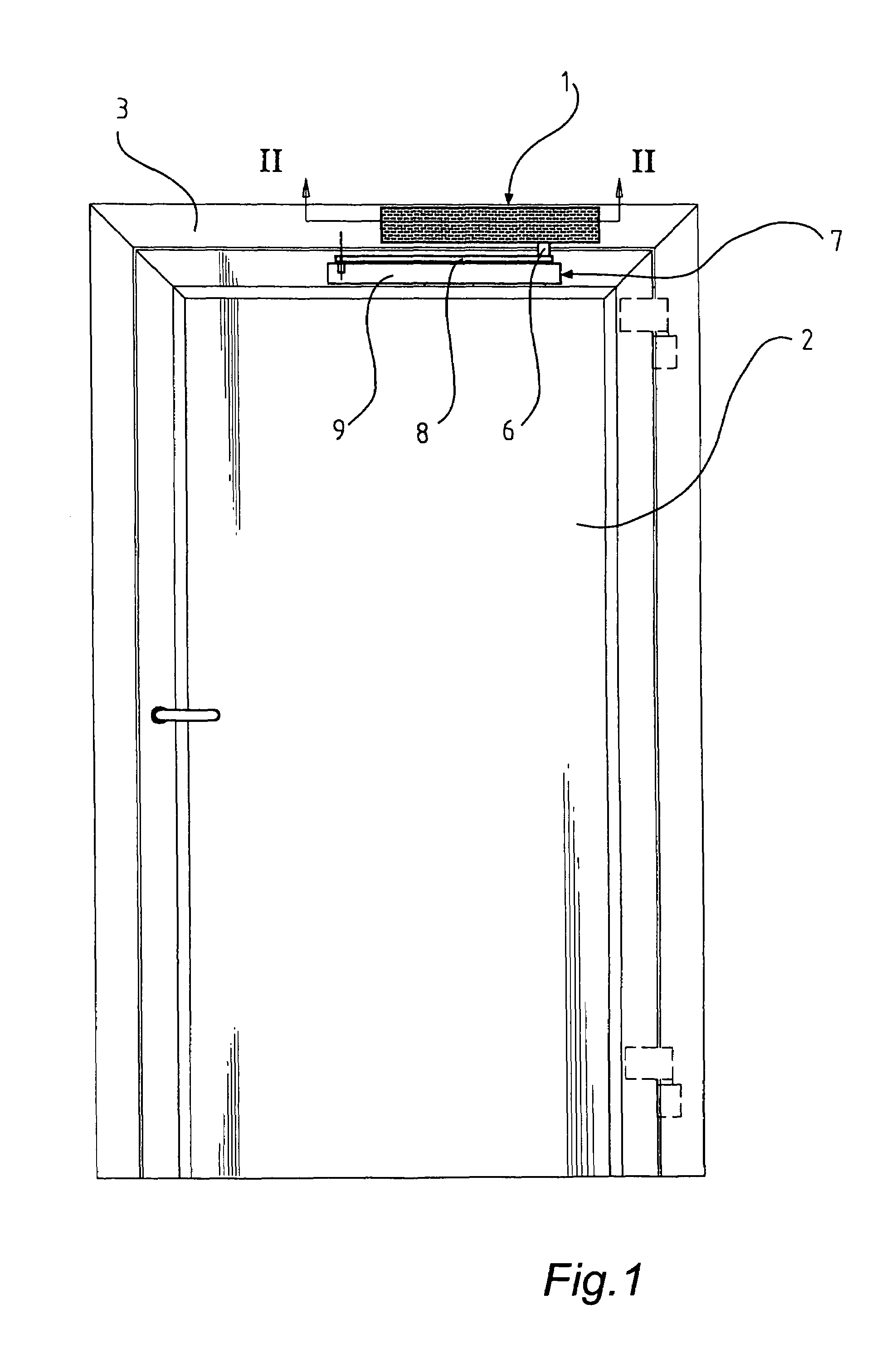 Device for operating a door leaf or the like and door structure provided with such a device