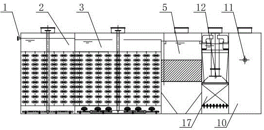 Integrated domestic sewage treatment device