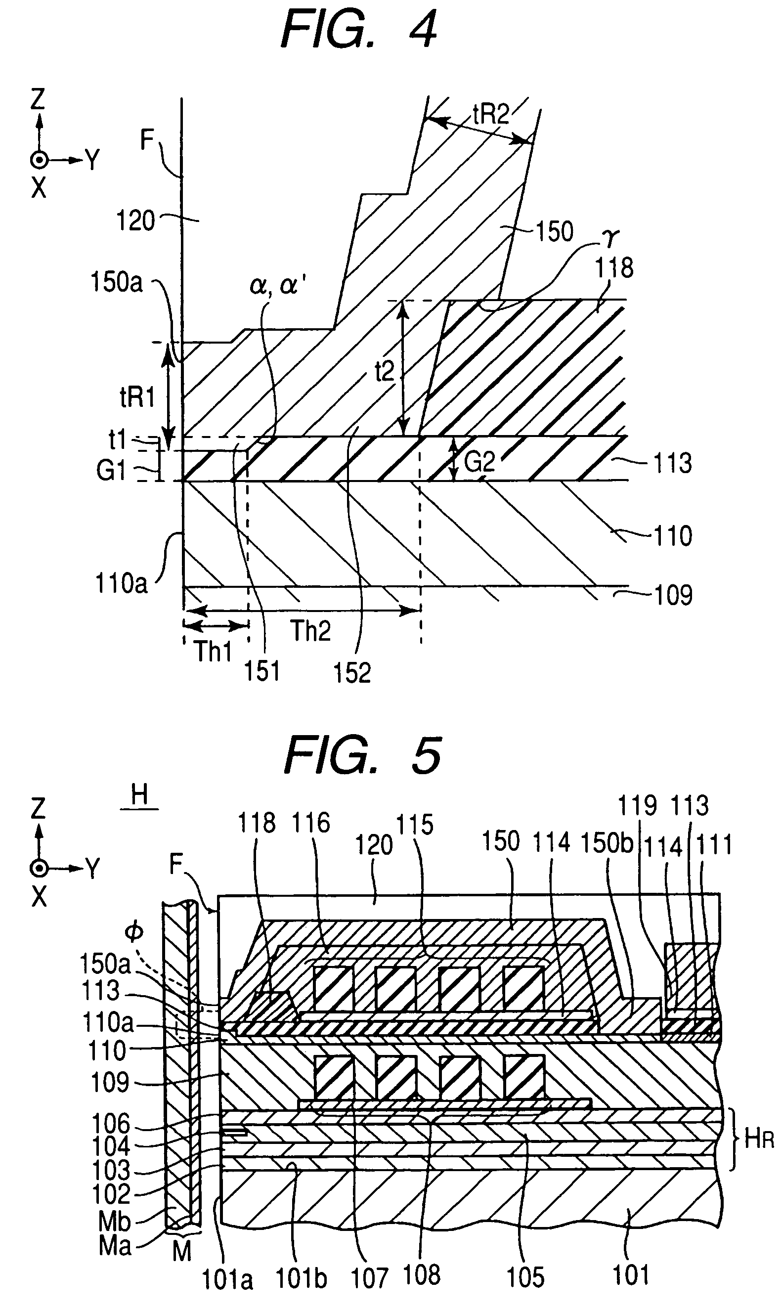 Perpendicular magnetic recording head having a stepped portion and method of manufacturing the same