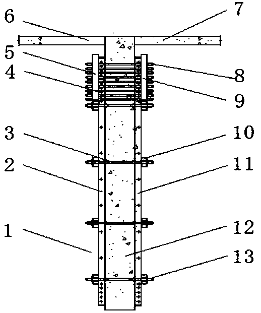 An aluminum alloy formwork external wall k-board reinforcement device