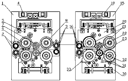 Line pressing and slotting system for corrugated board printing machine