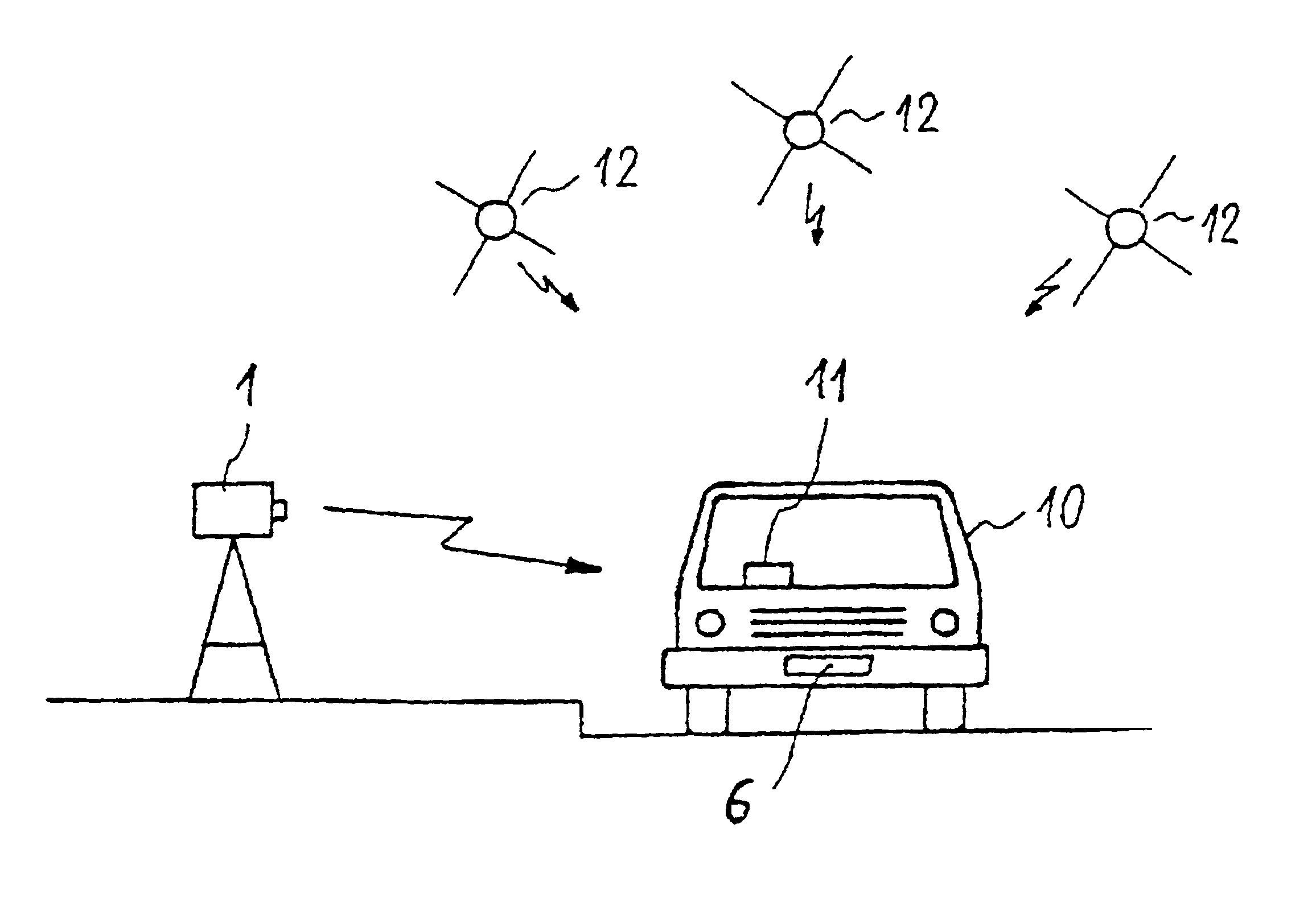 Roadside control device for a toll apparatus installed in a motor vehicle