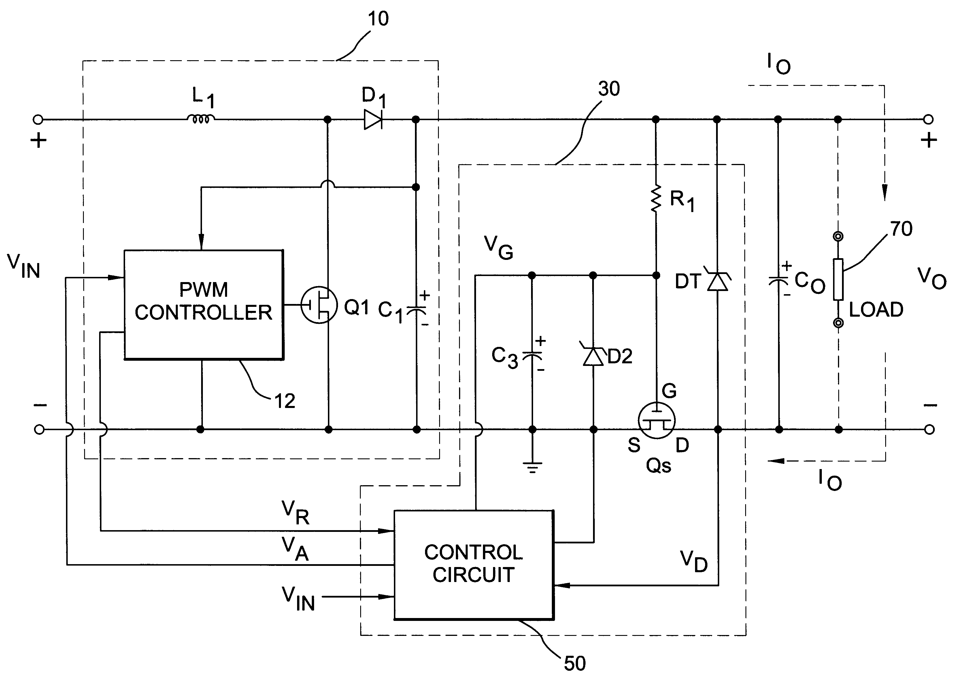 Protection circuit for a boost power converter