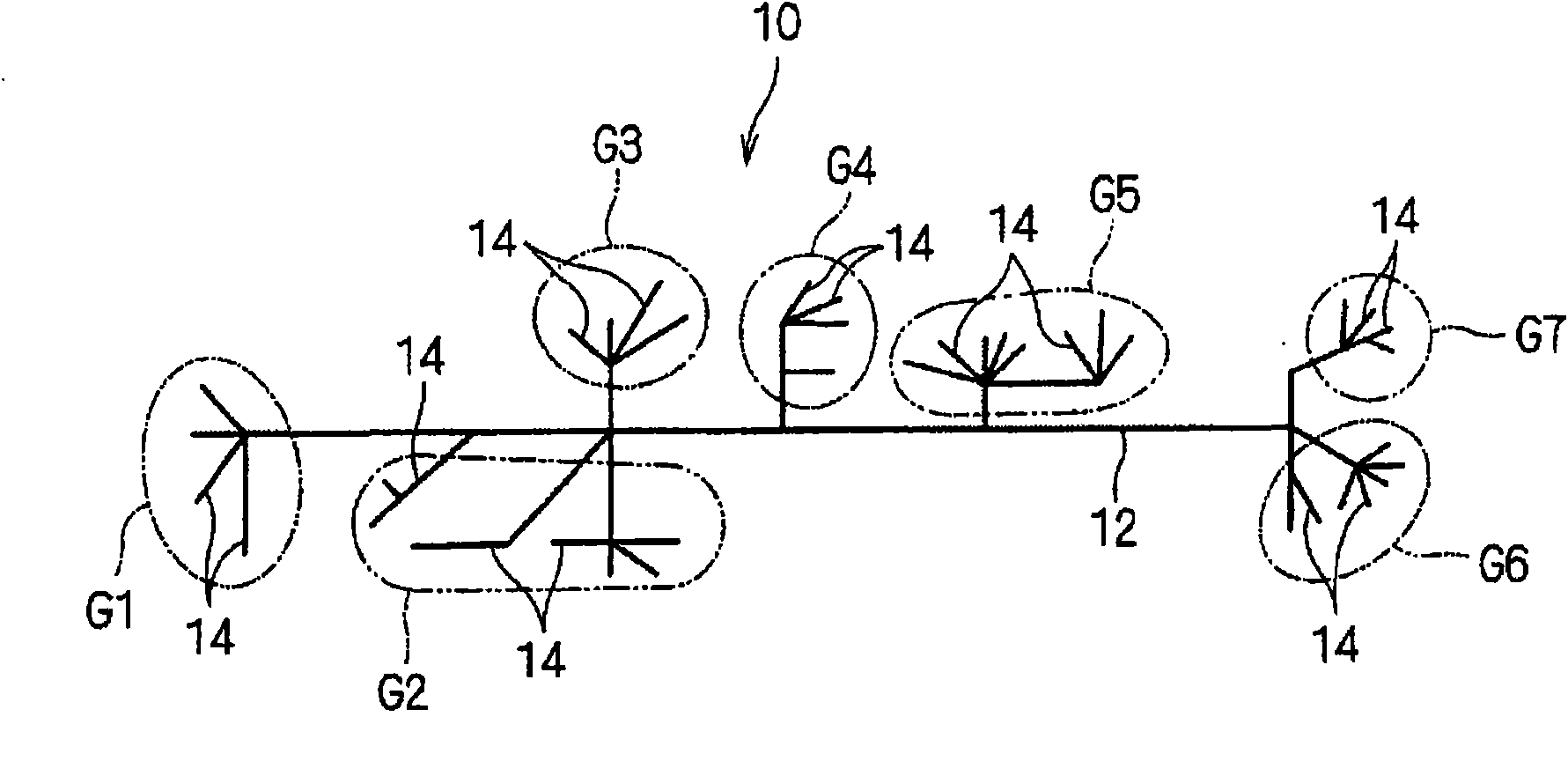 Auxiliary device for assembling wire harness and method for producing wire harness