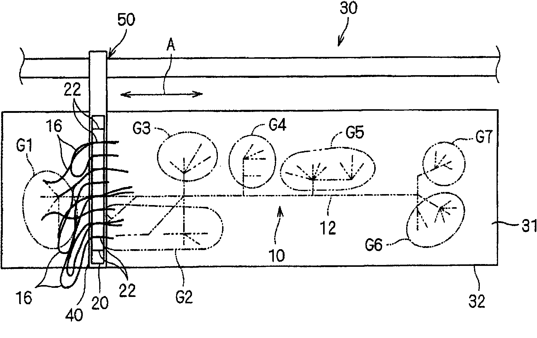 Auxiliary device for assembling wire harness and method for producing wire harness