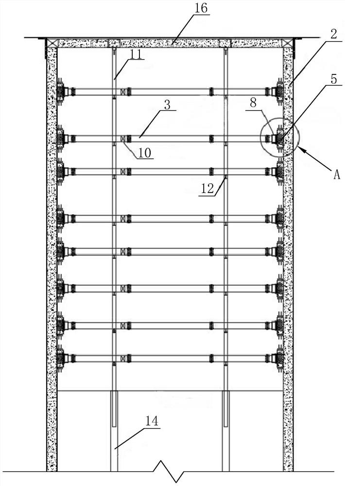 Permanent and temporary combined prefabricated internal support system and construction method