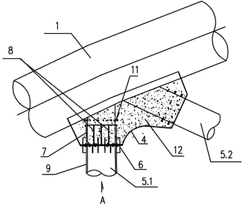 Anti-fatigue reinforcing device for concrete filled steel pipe truss structure nodes and construction method thereof