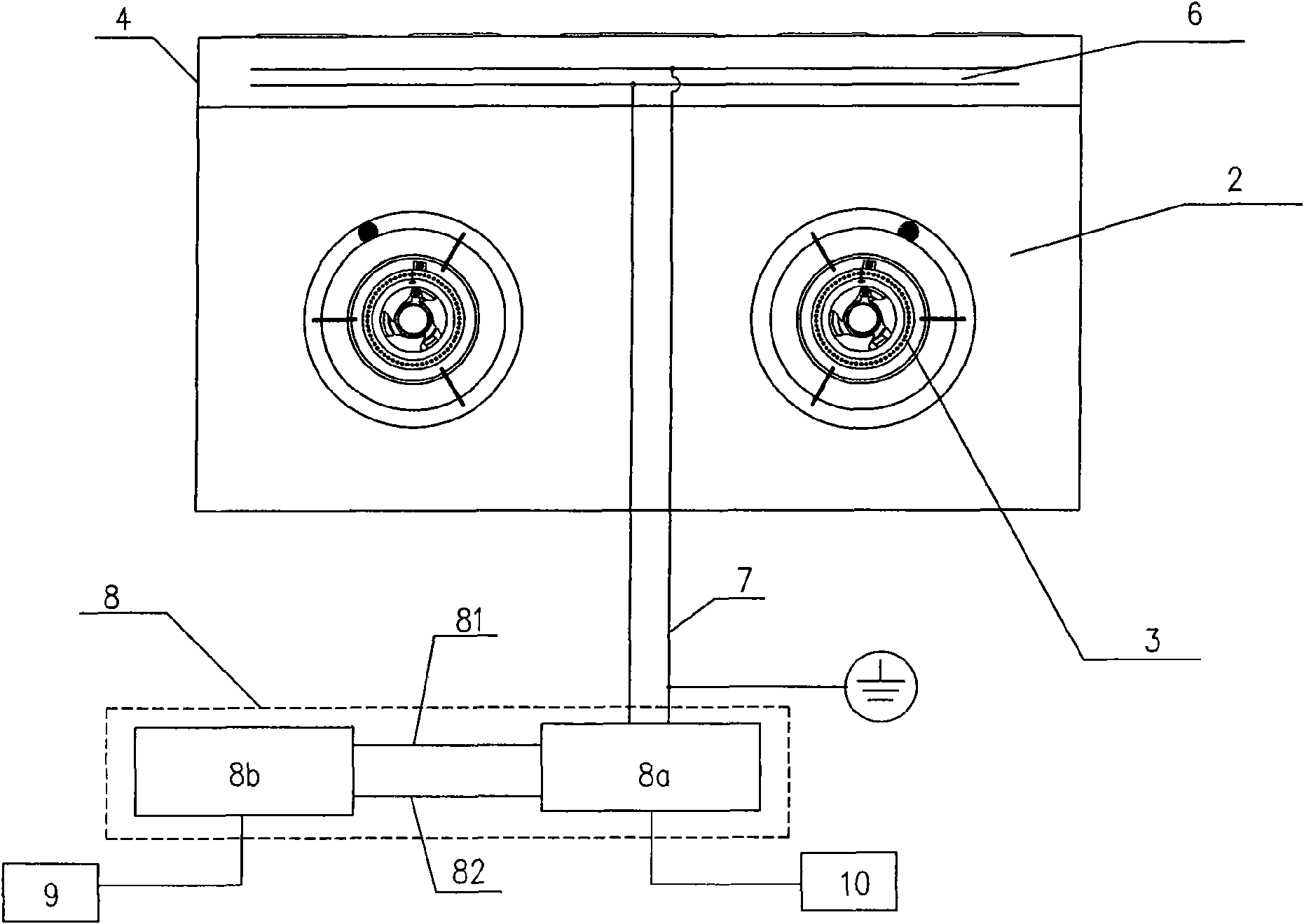 Side-suction type range hood kitchen range integral machine