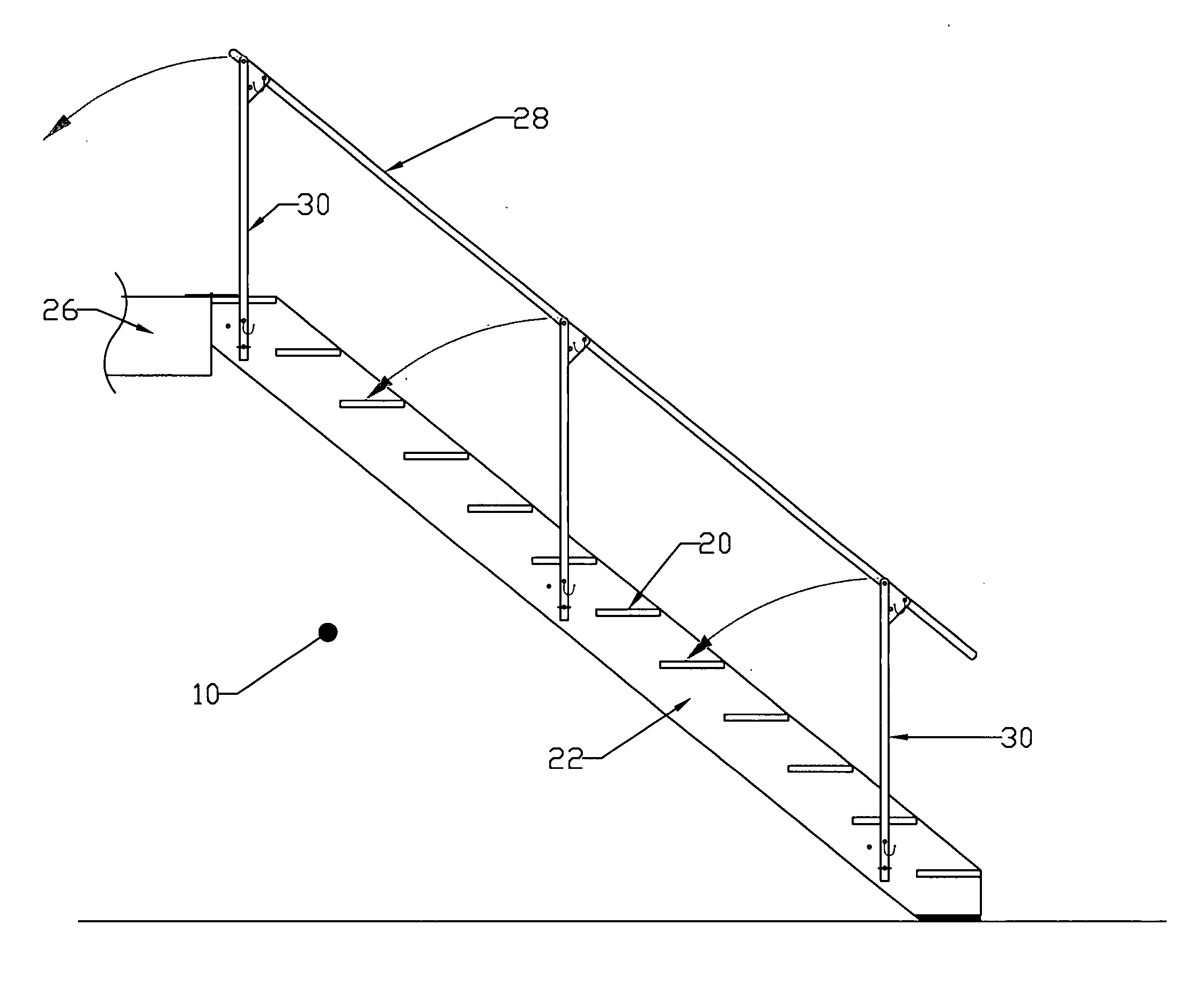 Portable construction staircase