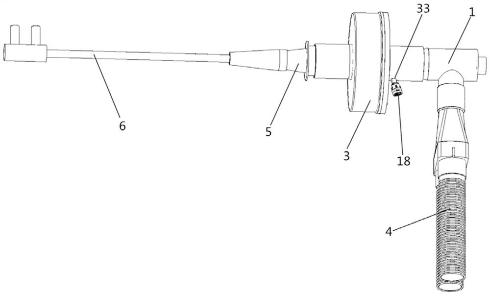 Nasal oxygen inhalation catheter connector capable of being connected with anaesthesia machine