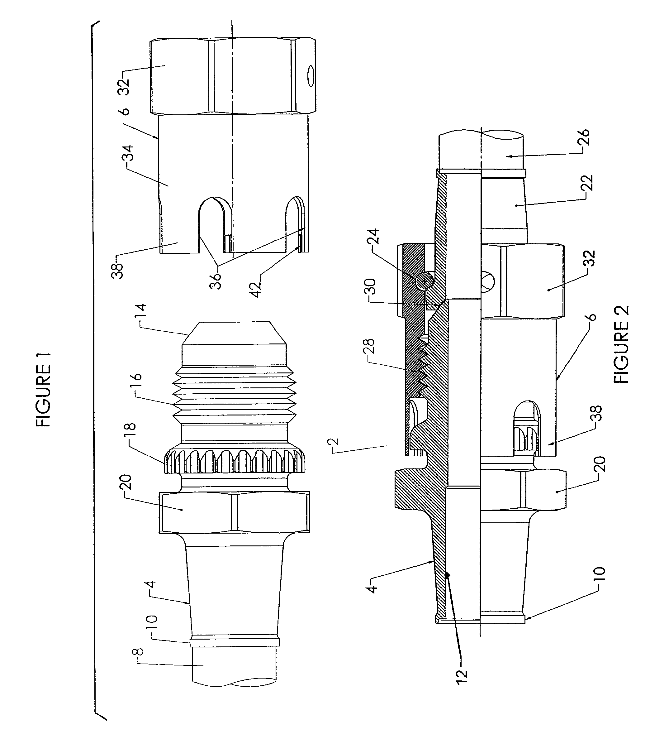 Fluid coupling assembly with integral retention mechanism