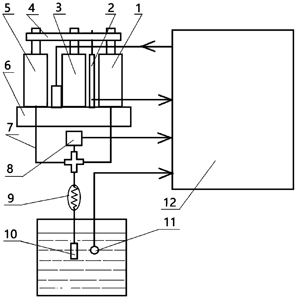 Hydrogen partial pressure rapid detection method for aluminum alloy melt dynamic respiration method hydrogen measurement device