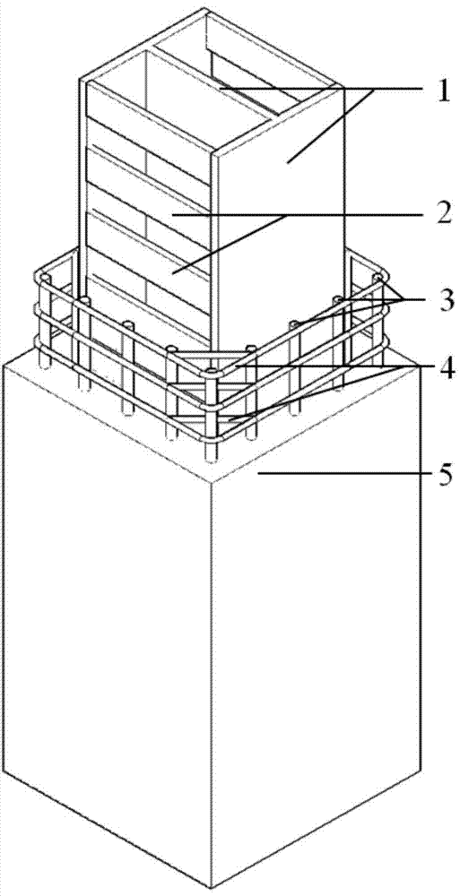 Batten plate constraint type I-shaped steel bone confined concrete column and fabrication method thereof