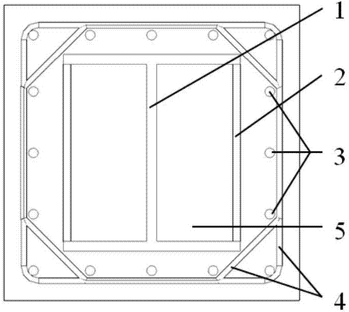 Batten plate constraint type I-shaped steel bone confined concrete column and fabrication method thereof