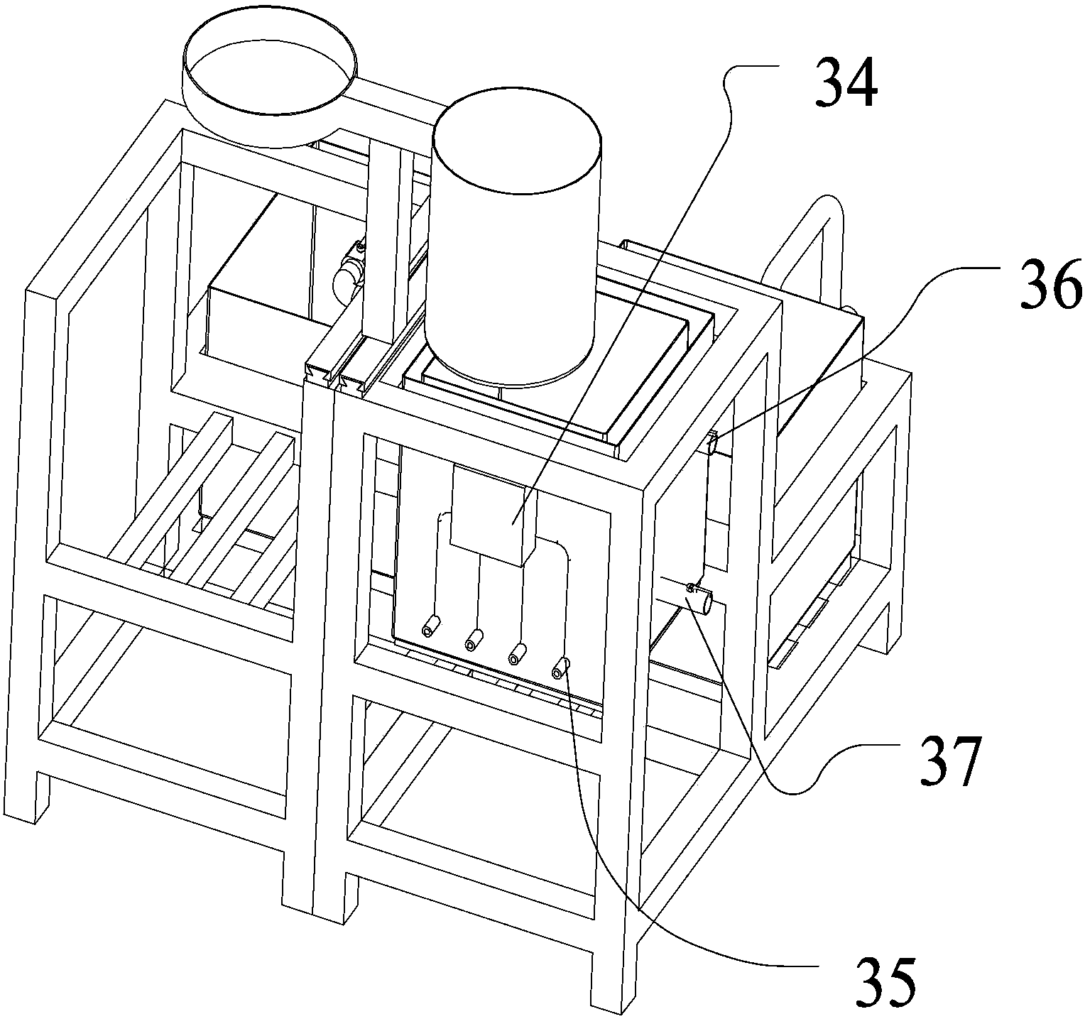 Treatment device for separating polyurethane waste material