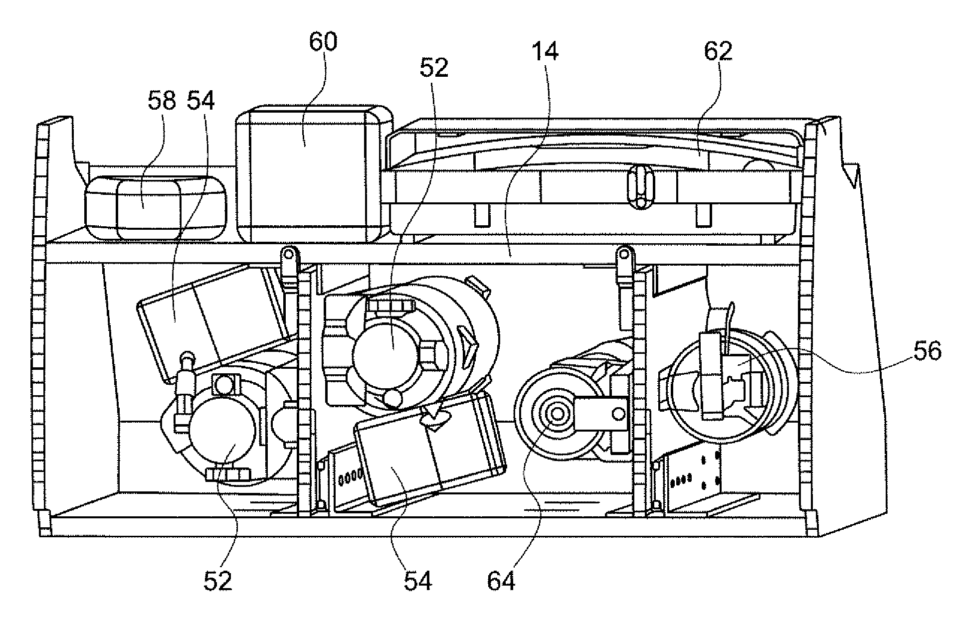 Assembly for storing objects in the cabin of a vehicle