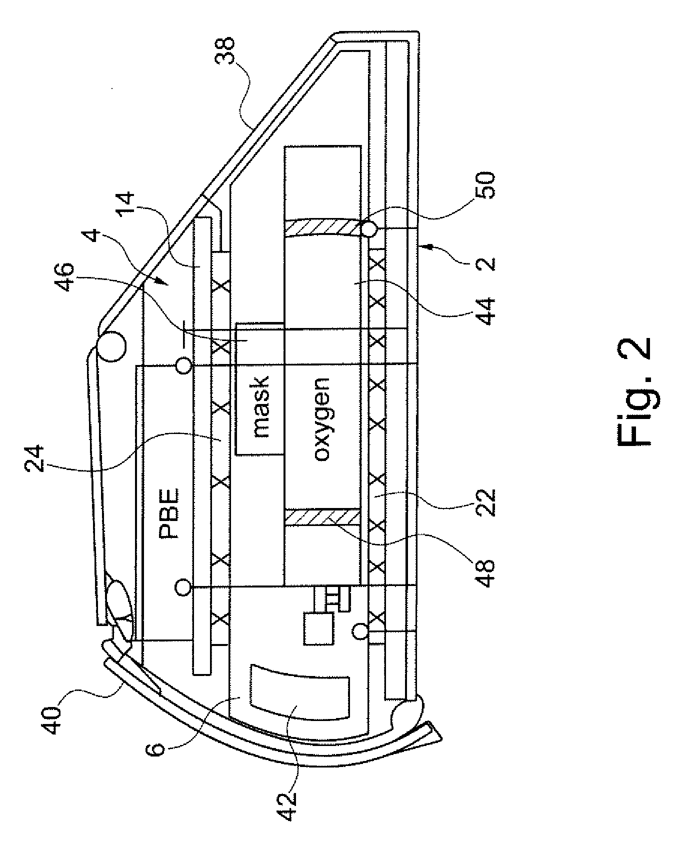 Assembly for storing objects in the cabin of a vehicle
