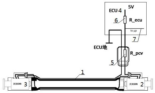 Engine crankcase ventilation installation OBD diagnostic method based on electrical circuit
