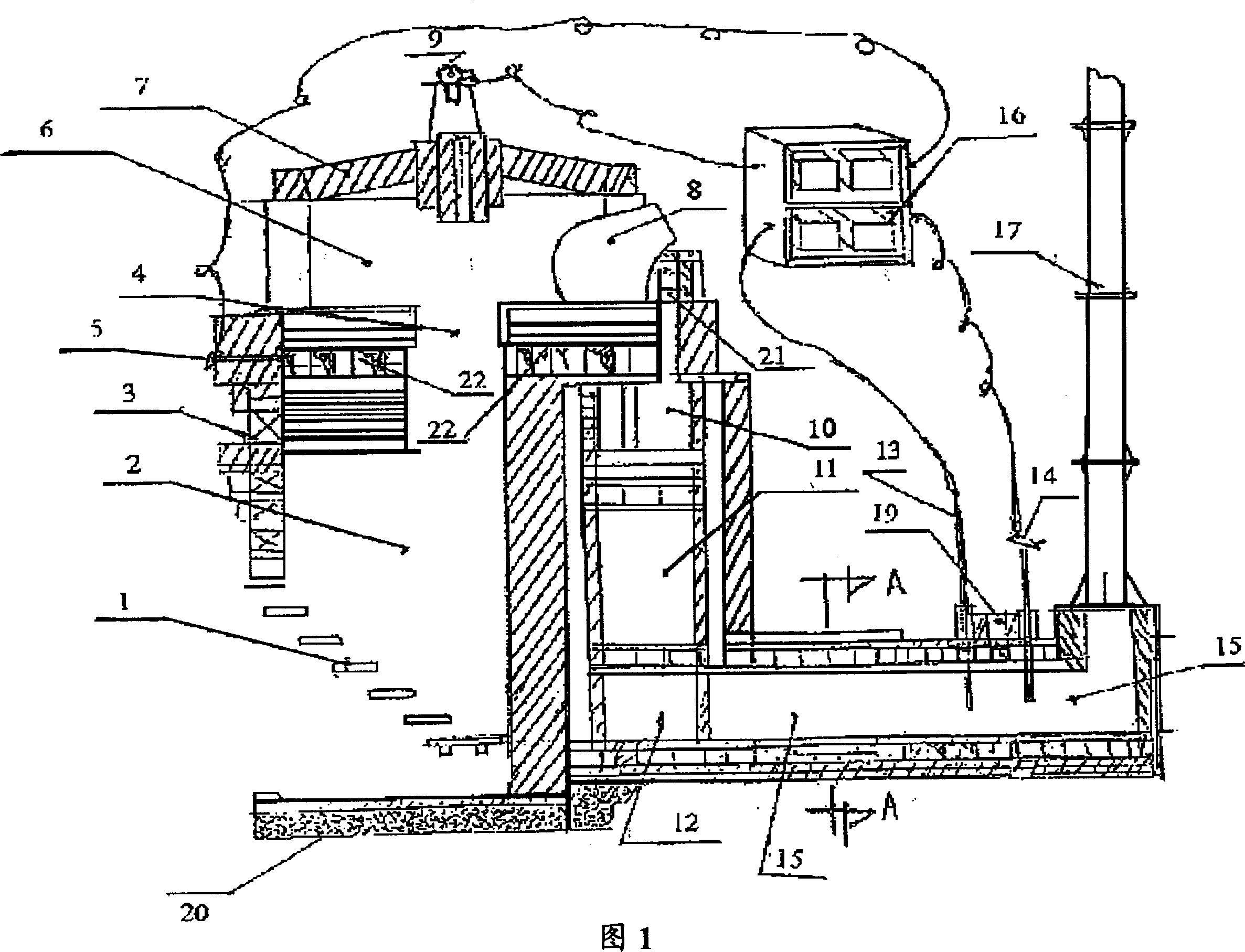 Glass melting crucible furnace with dual flow directions