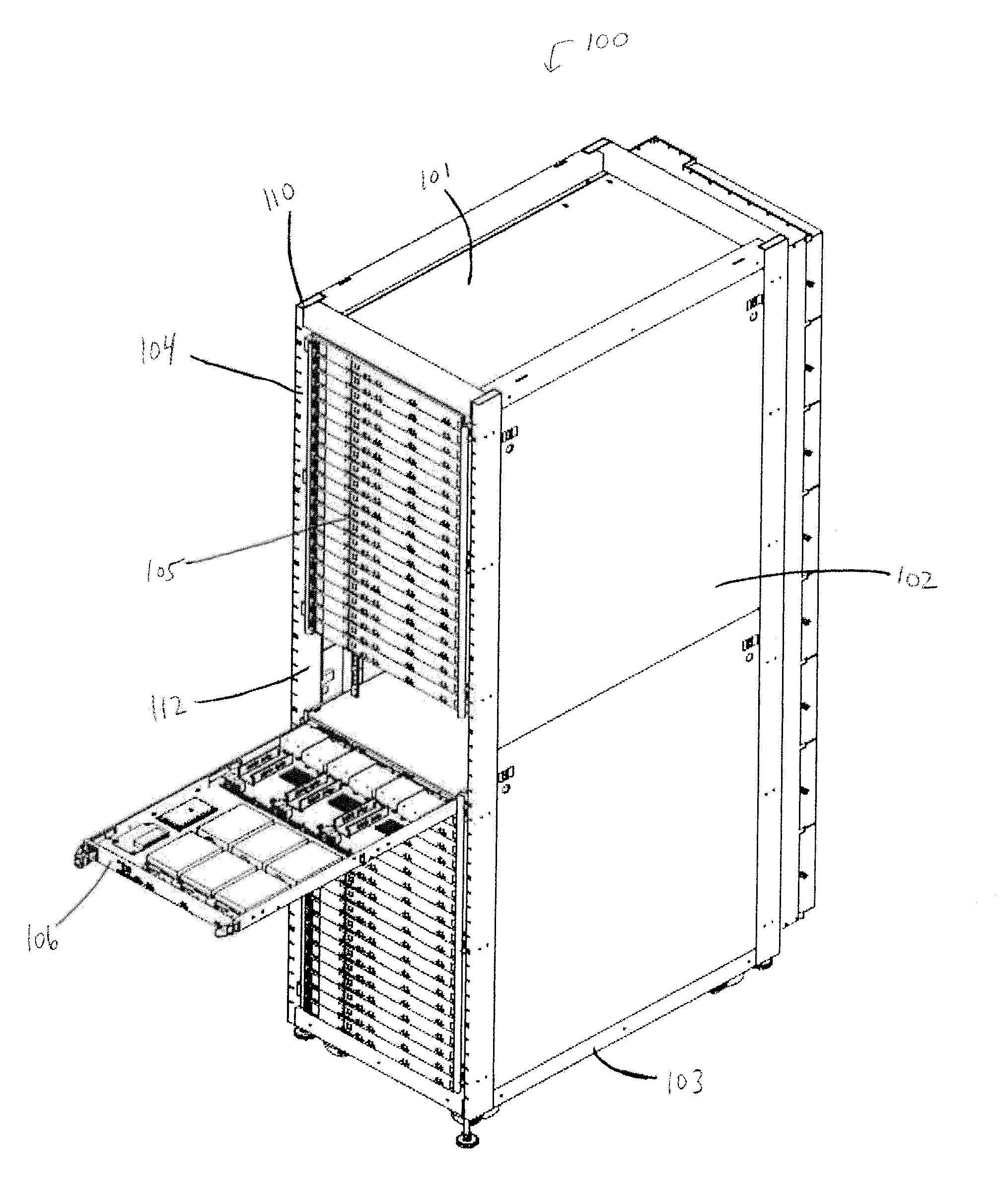 Apparatus and Method for Power Distribution to and Cooling of Computer Components on Trays in a Cabinet