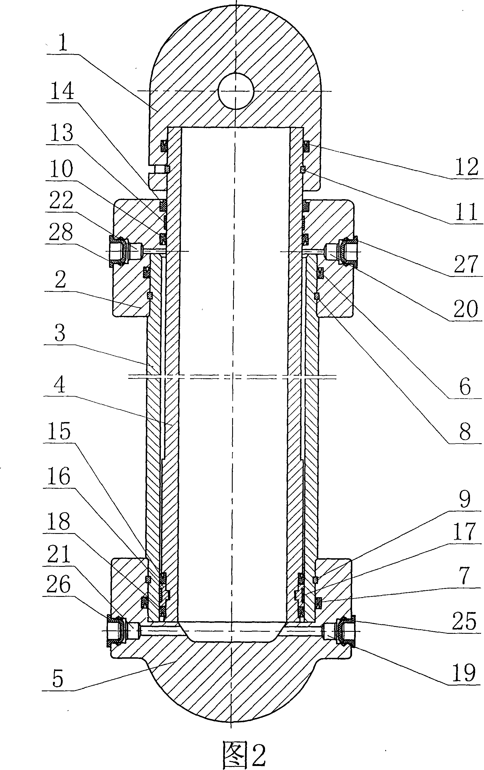 Single extension suspended type hydraulic vertical prop
