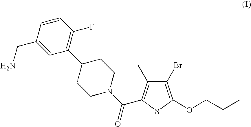 [4-(5-Aminomethyl-2-fluoro-phenyl)-piperidin-1-yl]-(4-bromo-3-methyl-5-propoxy-thiophen-2-yl)-methanone hydrochloride as an inhibitor of mast cell tryptase