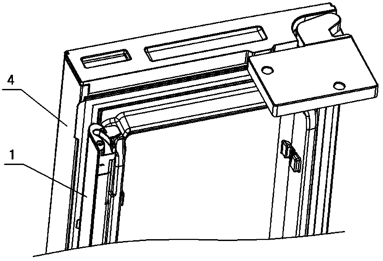 90-degree turnover positioning structure of refrigerator turnover beam