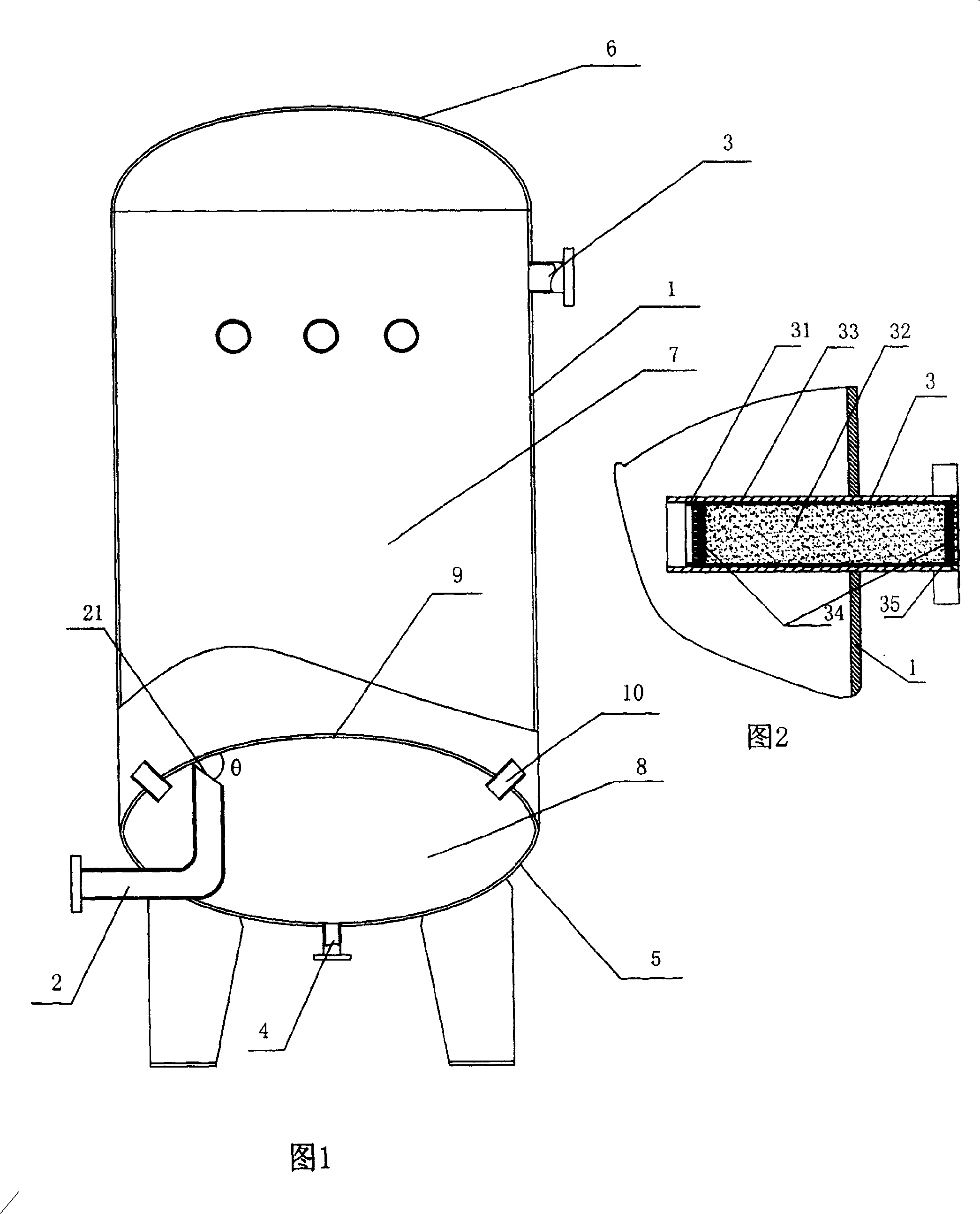 Gas storage tank with gas-liquid separating function