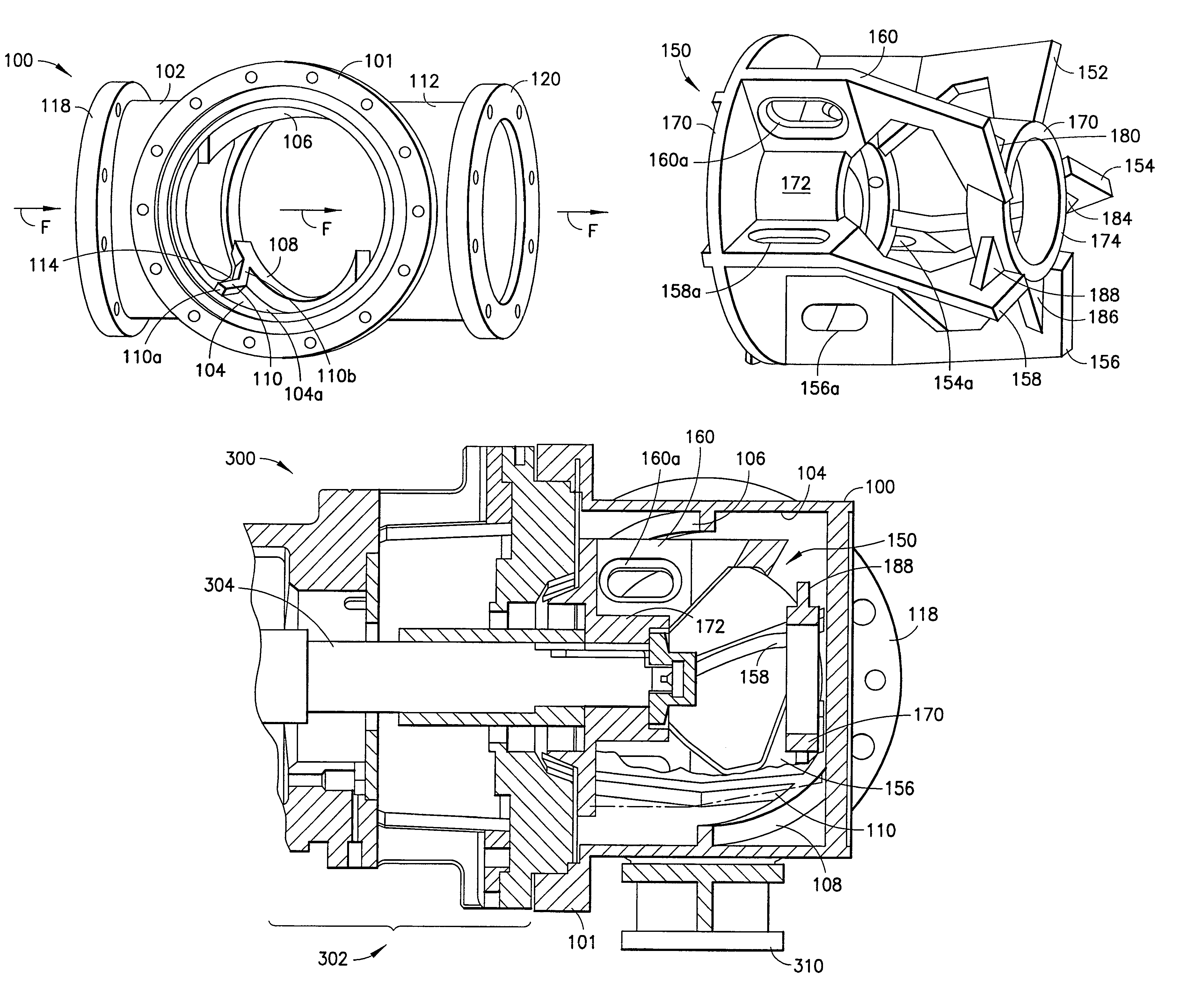 Inline high turbulence mixer having combined oblique and transverse stationary vanes