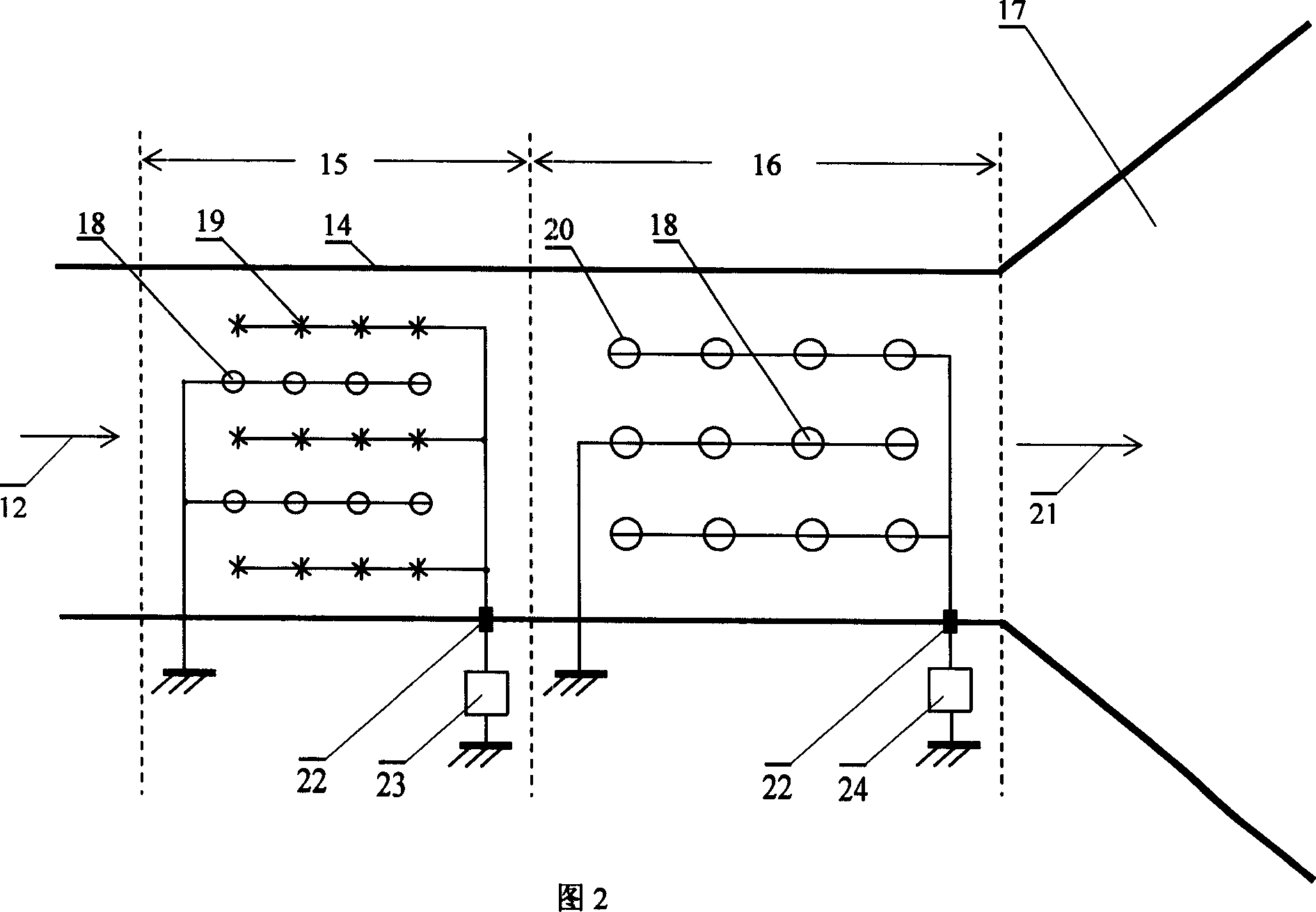 Electrical charging coagulation method for dust in flue gas transfering pipeline