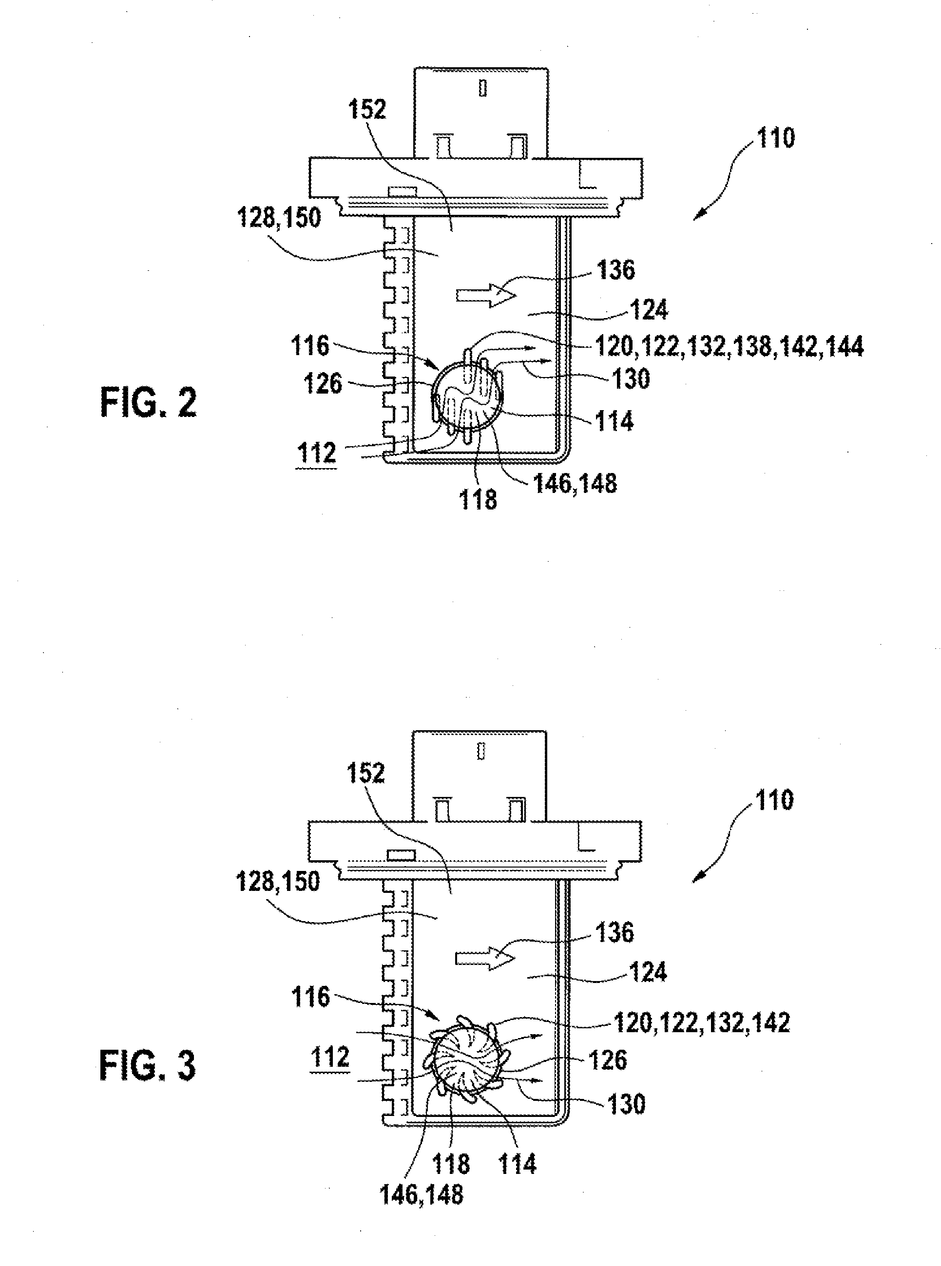 Sensor device for detecting at least the moisture of a flowing fluid medium