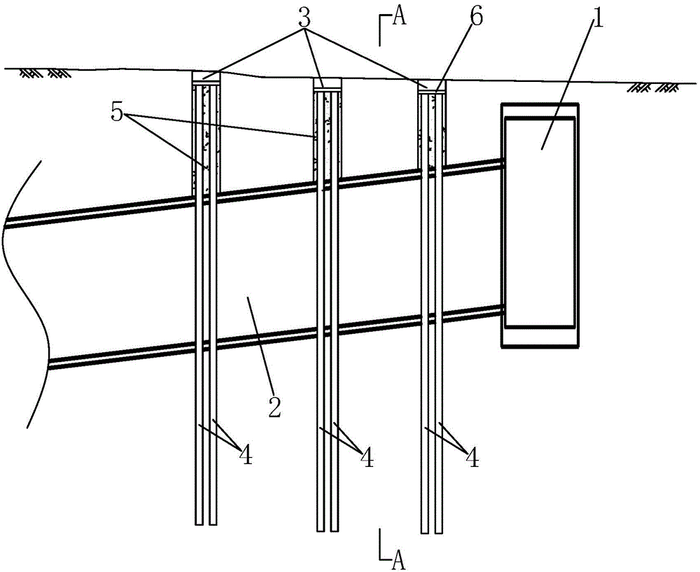 Continuous beam type anti-floating structure of shield tunnel