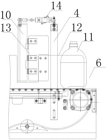 Sectionalized bottle-blocking pressure-relieving device in container conveying mechanism