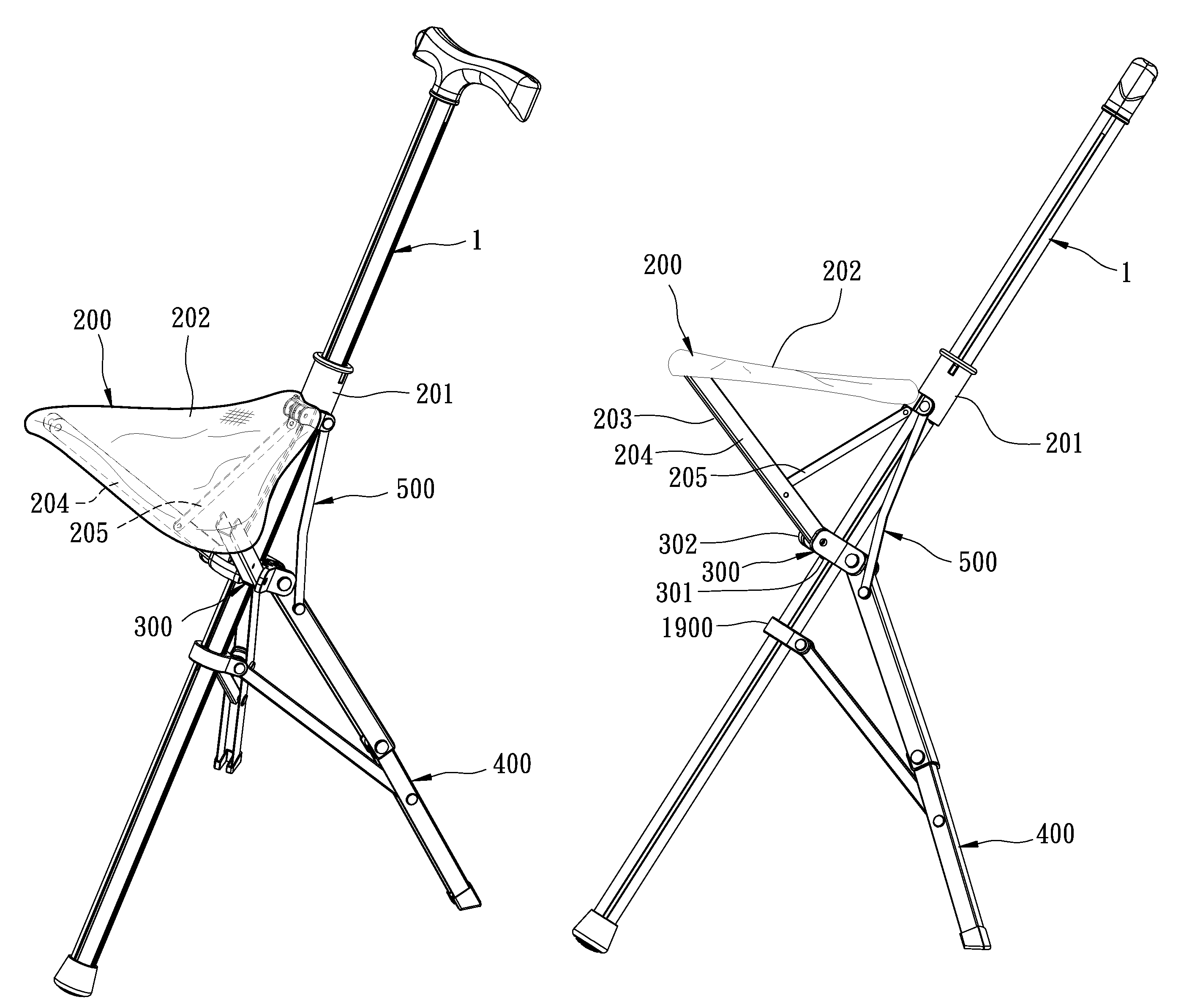 Walking stick chair