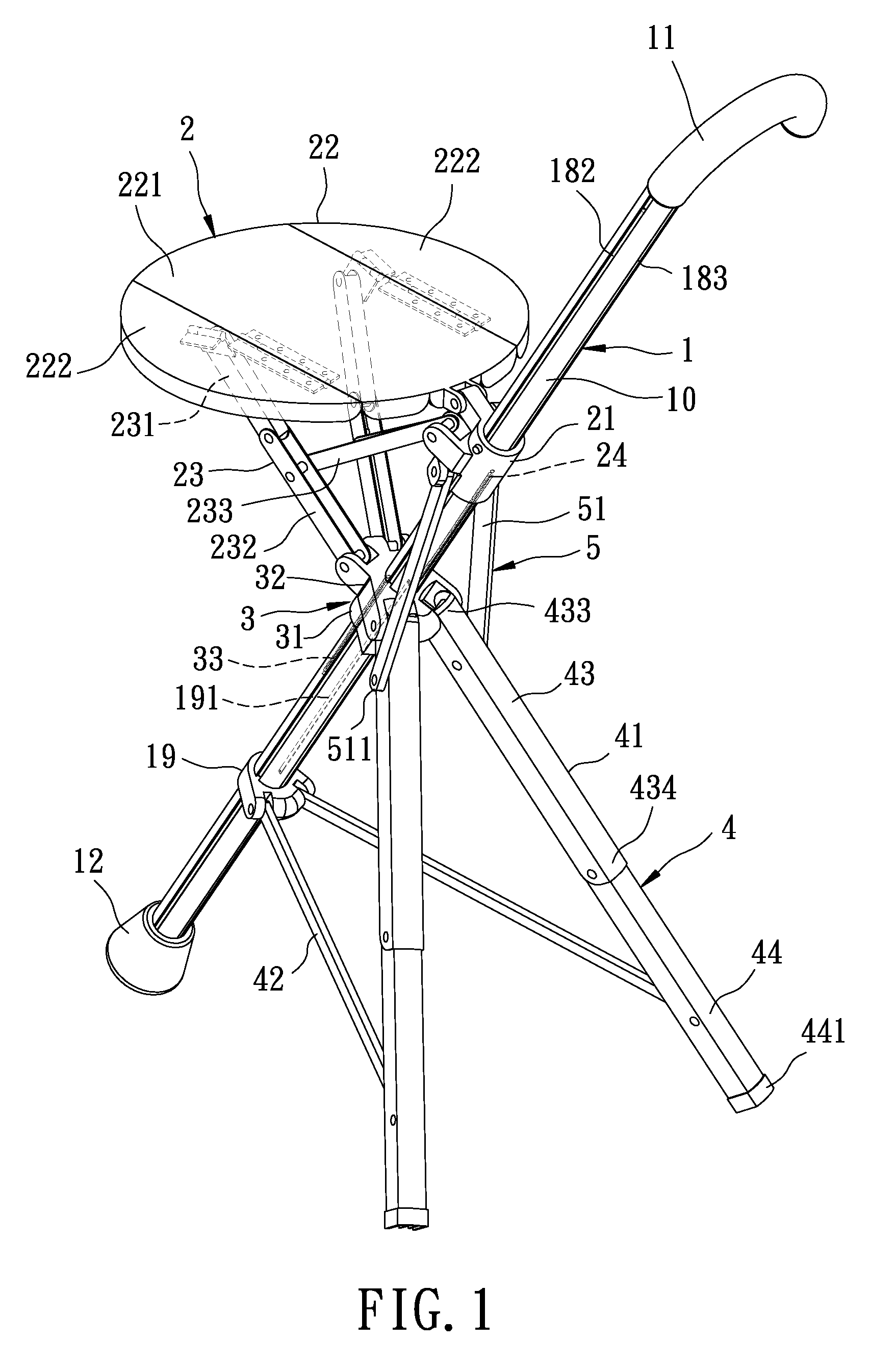 Walking stick chair