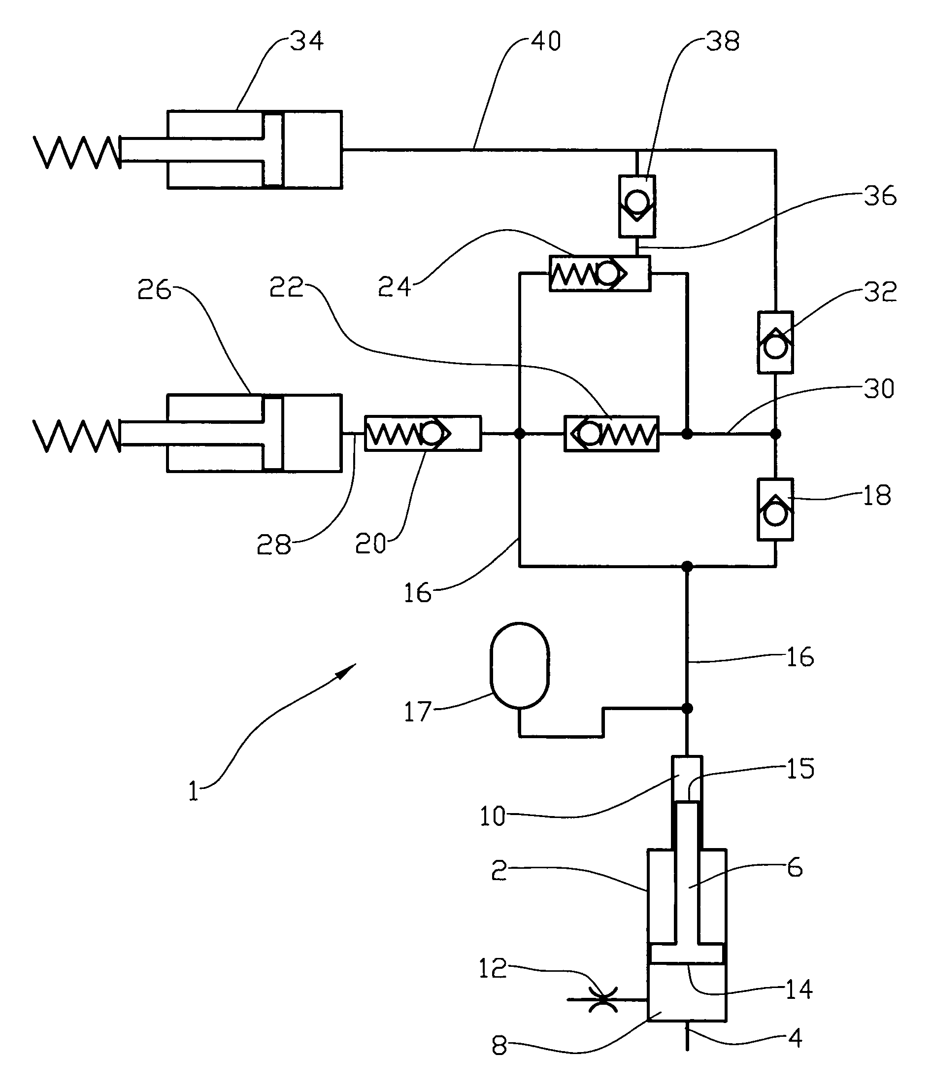Method and device for pressure controlled sequential operation