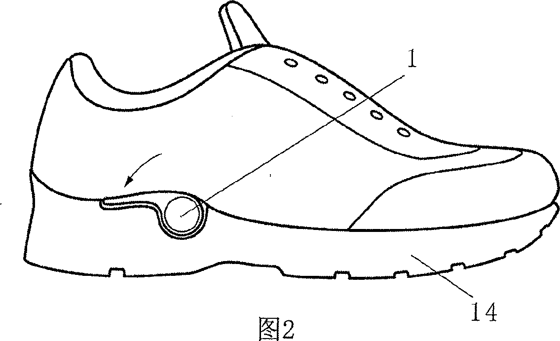 Antiskid shoe with hydraulically extending spikes