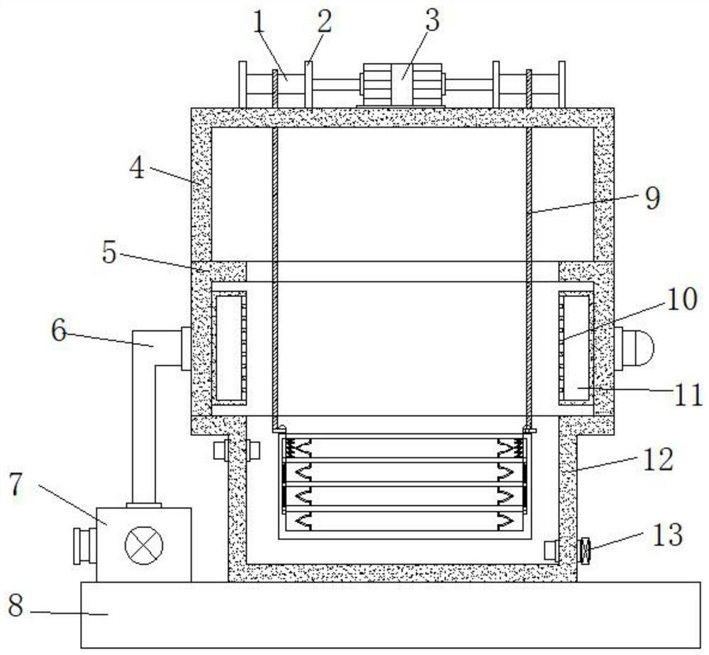 Cooling device provided with multi-angle adjusting function and used for wafer baking