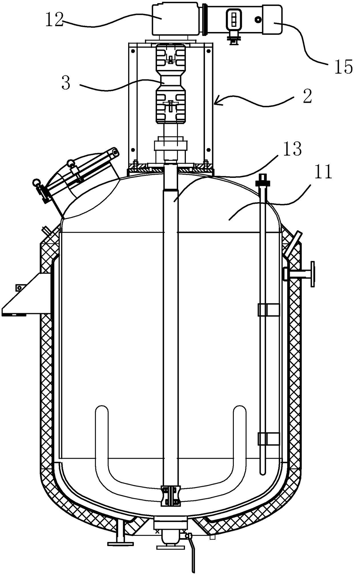 Agitating kettle with mechanical seal convenient to change