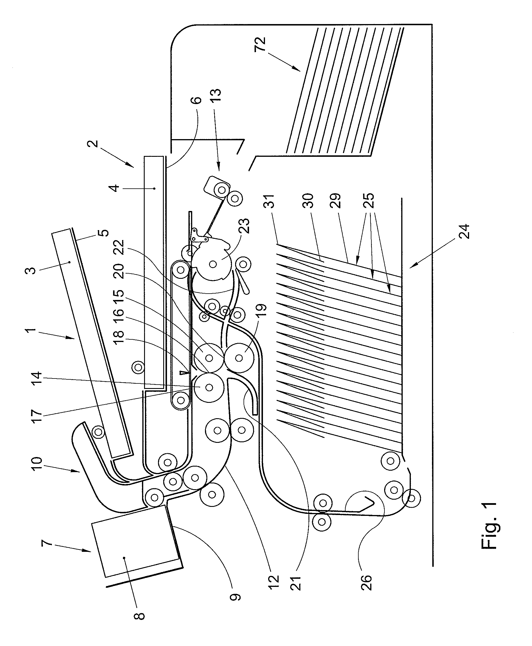 Method and an apparatus for inserting a postal item into an envelope
