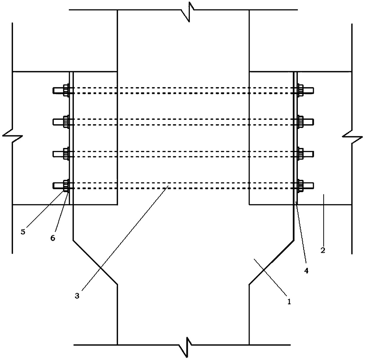 Fabricated frame structure beam-column connection node and construction method