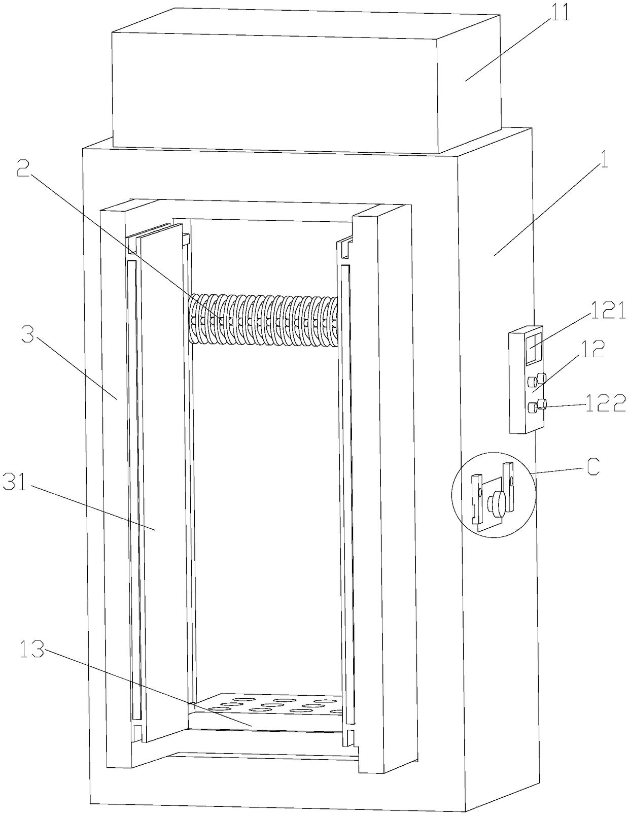 A moisture-proof sterilized closet